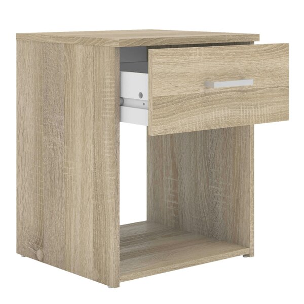 Wyld Haus Berlin Natural Bedroom Furniture Set with Bedside Chest of Drawers and Wardrobe