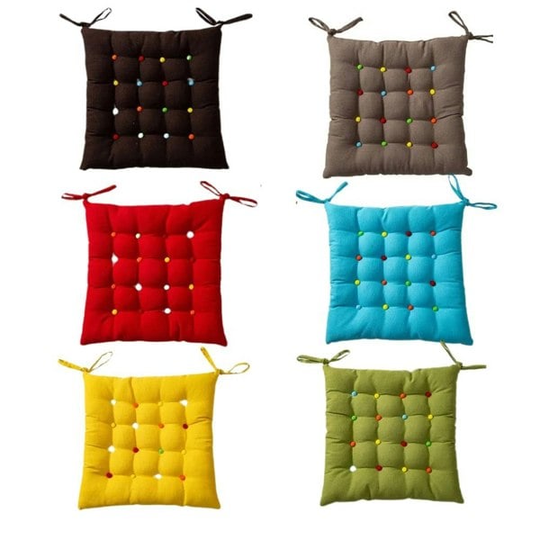 ANYHOUZ Non Slip Square Stool Cushion Soft Washable Cover