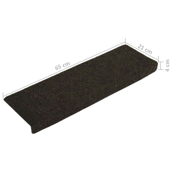 Berkfield Stair Mats 15 pcs Needle Punch 65x21x4 cm Dark Brown