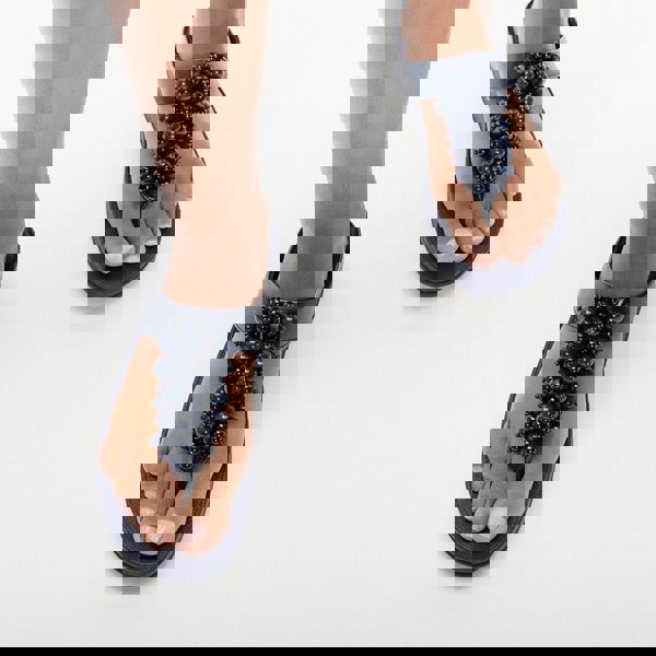 FitFlop FINO BAUBLE-BEAD Womens Toe Post Sandals Midnight Navy