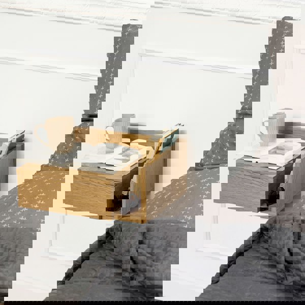 Furniture To Go Ashlan Square Bedside Table with 1 Drawers in Oak