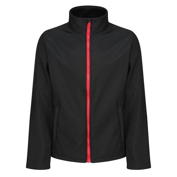 Regatta Professional Mens Soft Shell Jacket - Black/Classic Red - 