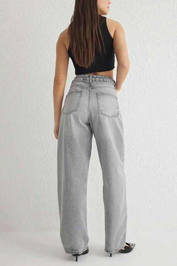 WOVCOR Normal Waist Loose Baggy Jeans