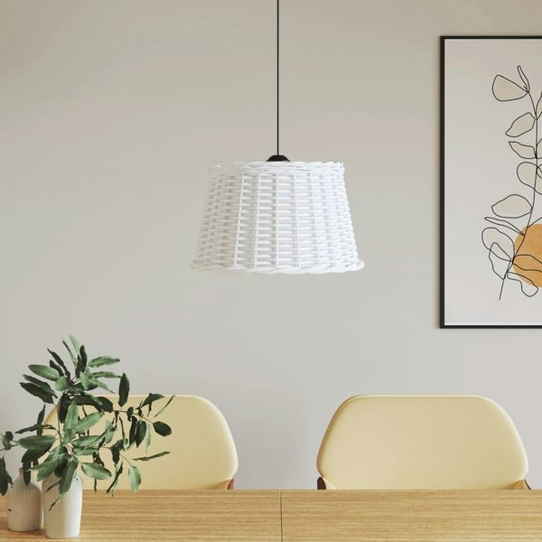 Berkfield Ceiling Lamp Shade White �â�_45x28 cm Wicker