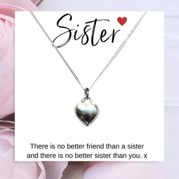 Aye Do Gifts Heart Necklace & Sister Gift Card