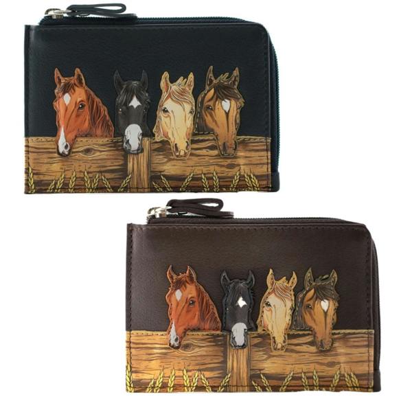 Mala Leather Stable Row Horses Coin Purse