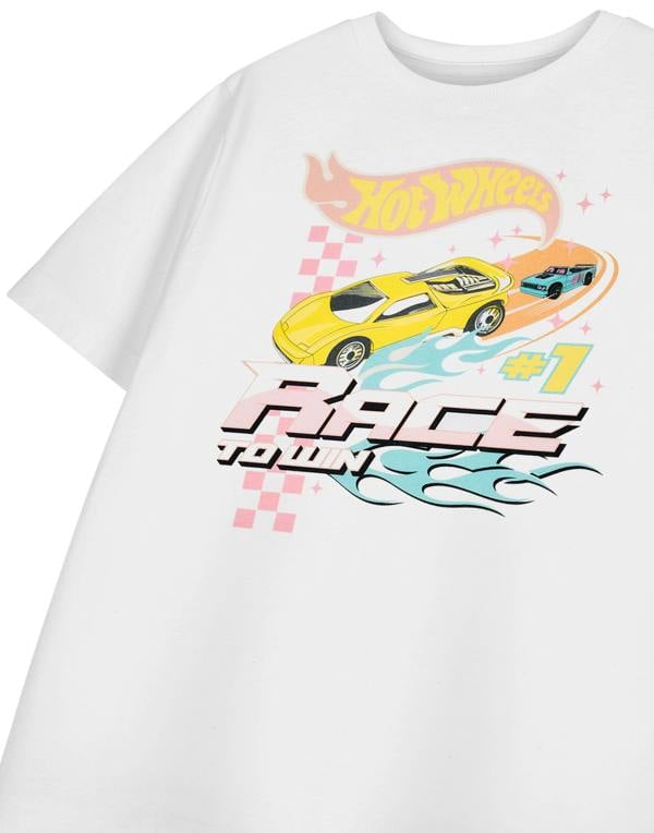Hot Wheels Boys White Race To Win Short Sleeved T-Shirt