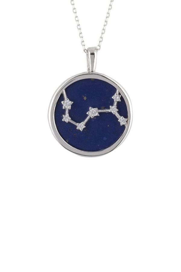 Zodiac Lapis Lazuli Gemstone Star Constellation Pendant Necklace Silver Scorpio - LATELITA Necklaces