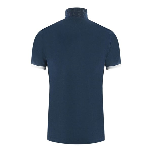 Aquascutum Branded Shoulder Tipped Polo Shirt - Navy Blue