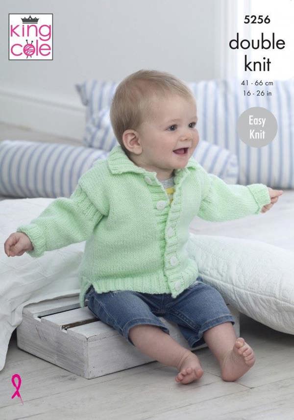 King Cole Big Value Baby DK Knitting Pattern 5256, Jackets, Hoodies for Baby, Kids, 16 - 26 Inches - Easy