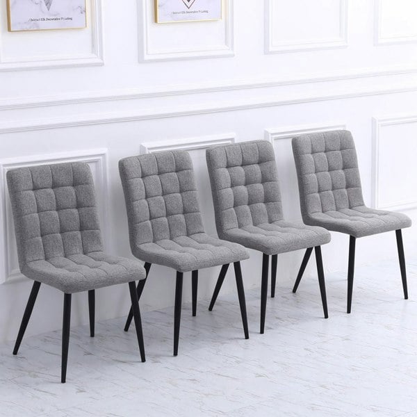 Set of 4 Upholstered High Back Dining Chairs Dining Chairs Living and Home