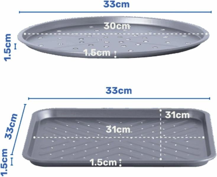 1 Set (1 x Pizza Tin & 1 Crisper Tray Set) Non Stick Tins For Ovens