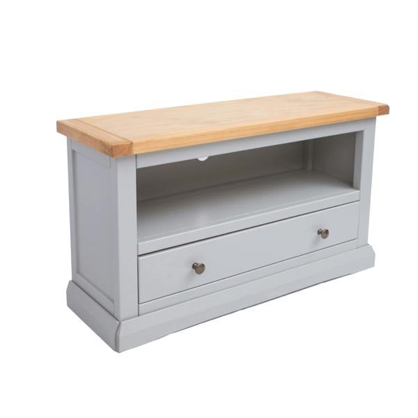 Cabinet Bits Loreo Light Grey 1 Drawer TV Cabinet Brass Knob