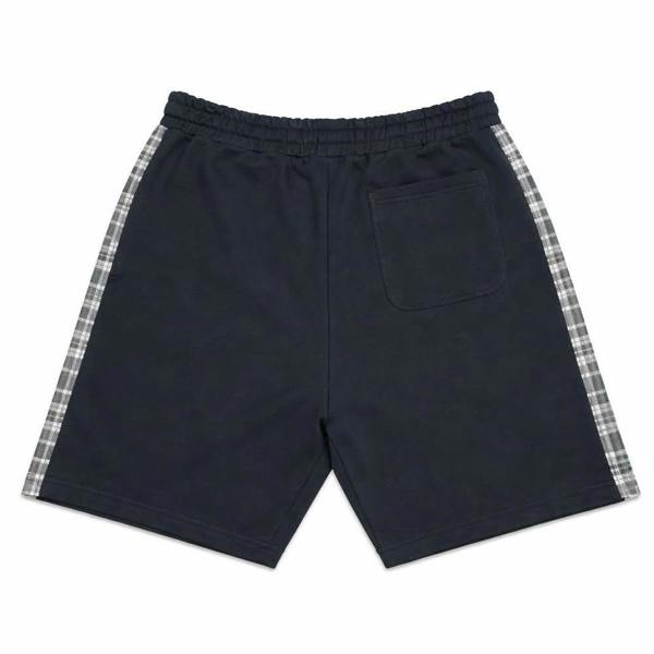 Lyle & Scott Check Panelled Sweat Shorts Dark Navy