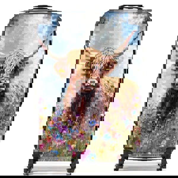 Warren Reed Highland Cow In A Summer Meadow Suitcase