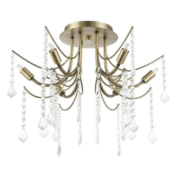 Elegant Semi Flush Chandelier Ceiling Light in Matte Antique Brass Image 3