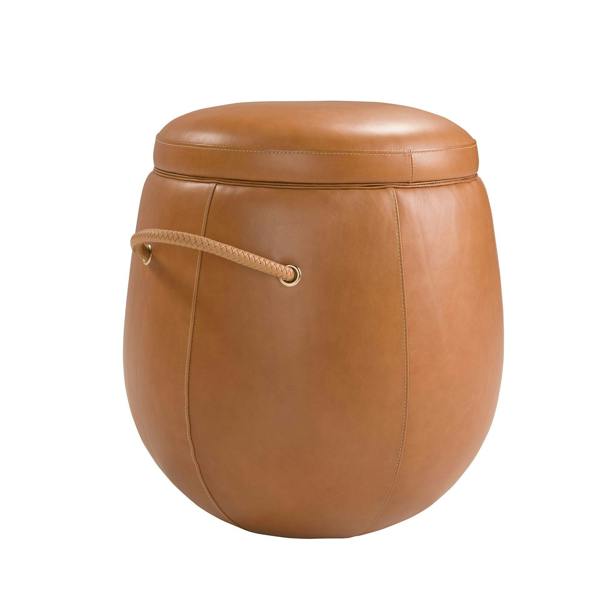 Angel Cerdá Camel leather pouffe 5172