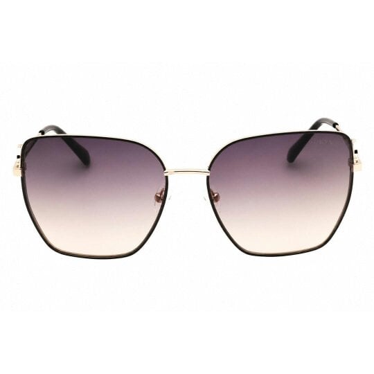 Guess Gold Frame Gradient Smoke Lens Rectangular Sunglasses