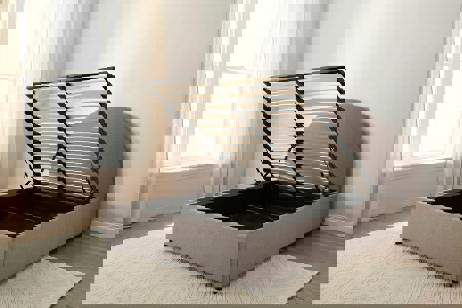 DS Living Roma Arch Grey Upholstered Ottoman Bed Frame