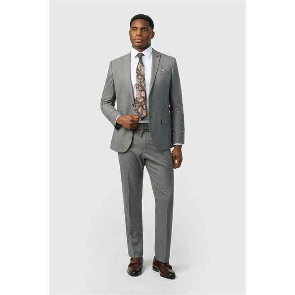 Antique Rogue Slim Fit Grey Texture Stretch Jacket