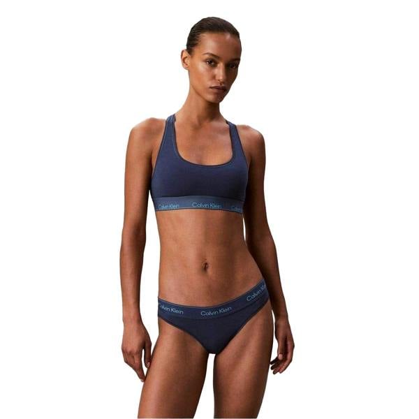Calvin Klein Womens/Ladies Logo Cotton Blend Bralette - Dark Denim - 
