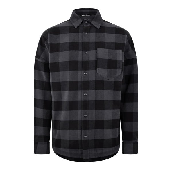 Palm Angels Curved Logo Checked Shirt - Black