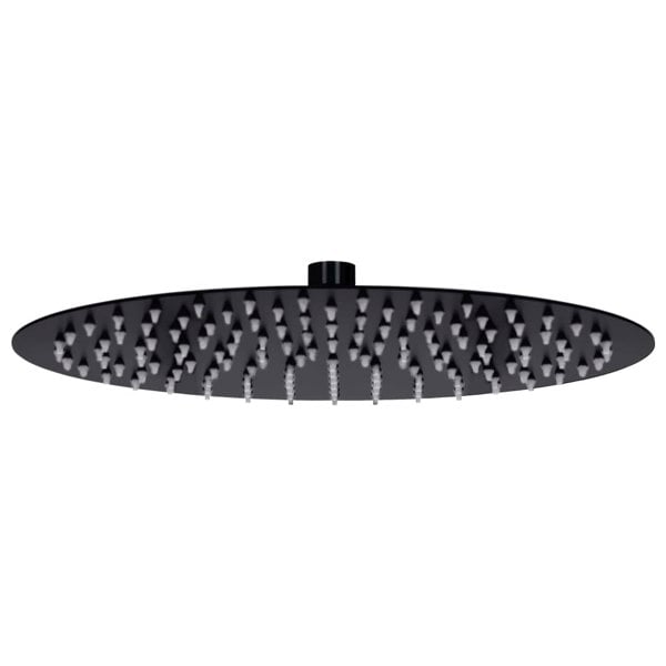 Berkfield Rain Shower Head Stainless Steel 30 cm Round Black