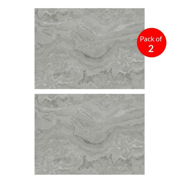 Britwall Luxurious High-Gloss SPC Wall Panel in Marble Gray Design Size:1220 x 2440 x 4 mm (Pack of 2)