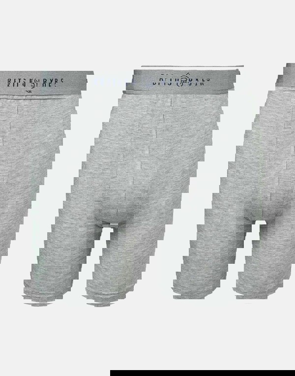 British Boxers Multipack 4 Pairs of Men's Bamboo Stretch Trunks – Navy & Grey Marl Stripes