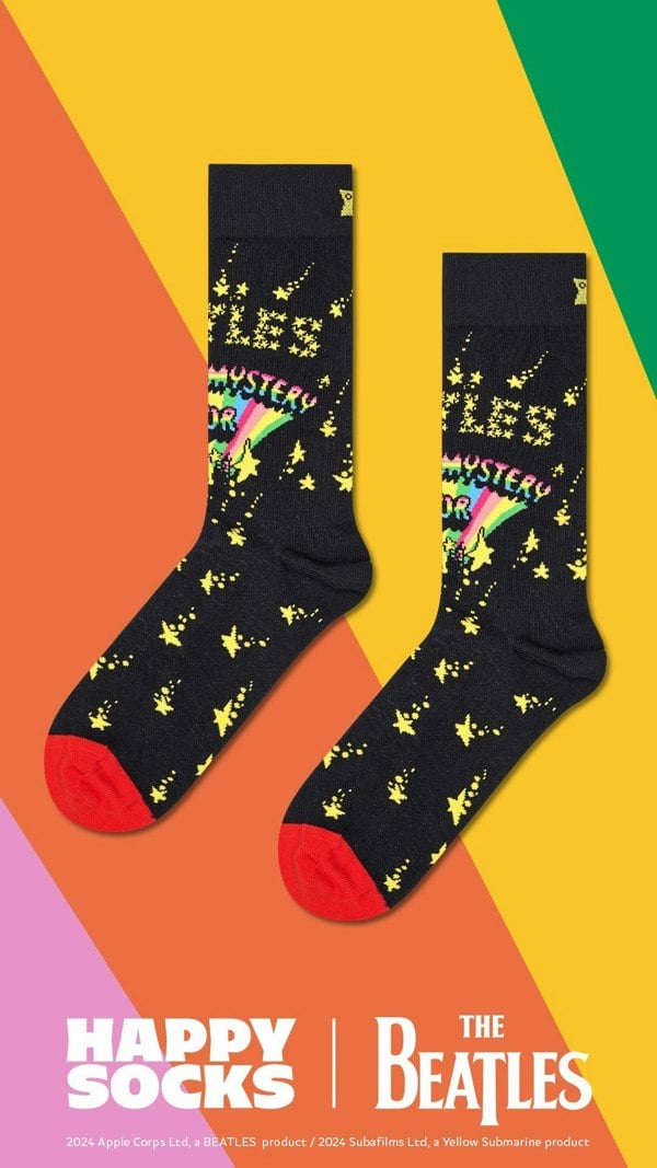 Happy Socks - The Beatles Magical Mystery Tour Socks, Black - Boxers - and - Briefs.net