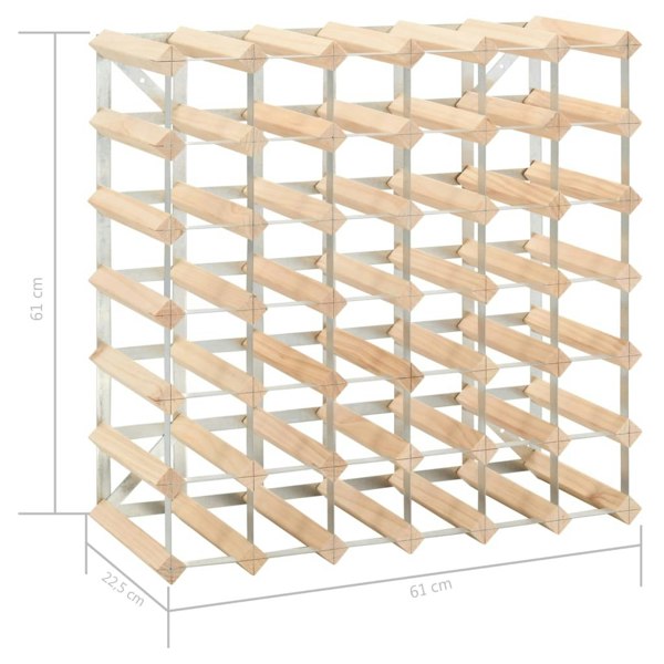 Berkfield Wine Rack for 42 Bottles Solid Pinewood