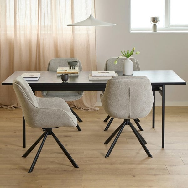 Furniture To Go Carrie Swivel Dining Chair in Sand Set of 2
