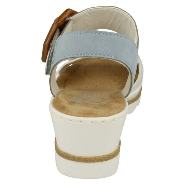 Rieker Ladies Rieker Buckle Detailed Wedge Heeled Sandals 67476