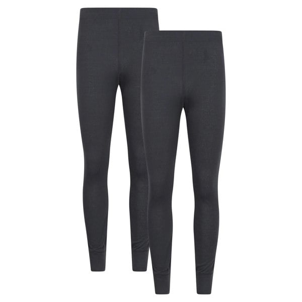 Mountain Warehouse Mens Talus Base Layer Bottoms (Pack of 2) - Charcoal