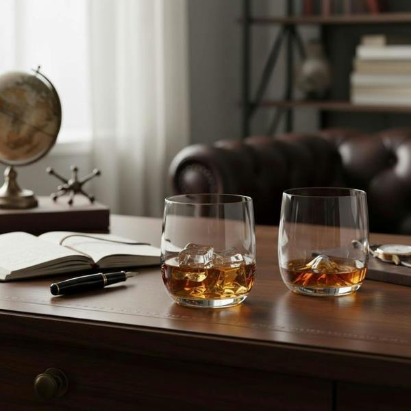 Mountain Design Crystal Whisky Tumblers - Set of 2