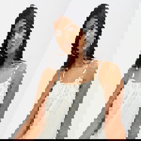 Brave Soul Cream Smock Tiered Midi Dress - Cream Image 4