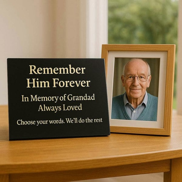 Memorials Direct Personalised Granite Memorial Plaque with Stand - Built To Last Forever