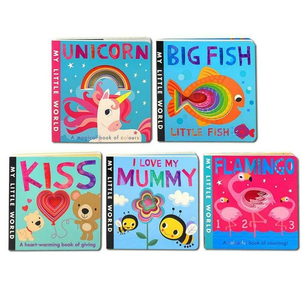 My Little World Peek Through 5 Book Box Set (Big Fish Little Fish, Flamingo, Kiss & More)