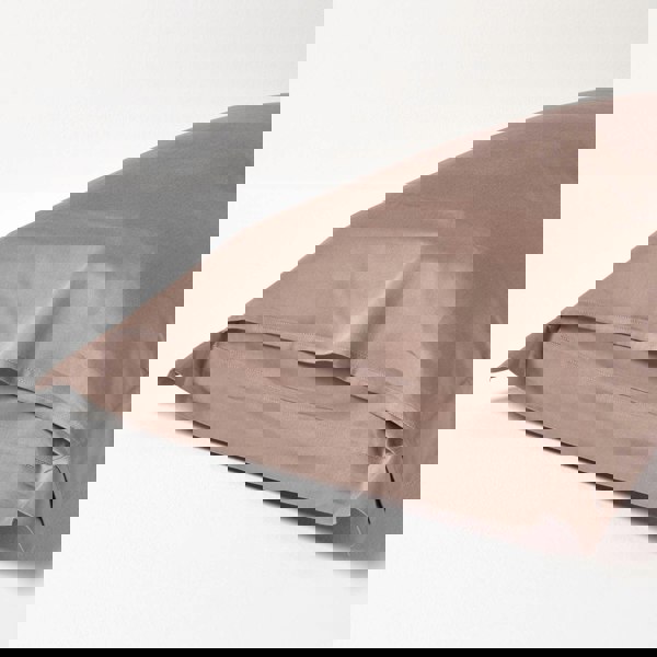 HOMESCAPES Organic 400 TC Egyptian Cotton Sateen Oxford Pillowcase, Standard Size