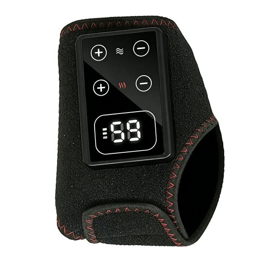 Havendro 1PC Electric Foot Ankle Massager Heating Vibration Hot Compress Pain Relief Tool - black