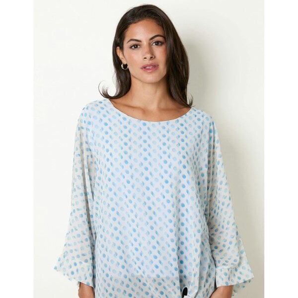 Blue Vanilla Geometric Polka Dot Blouse