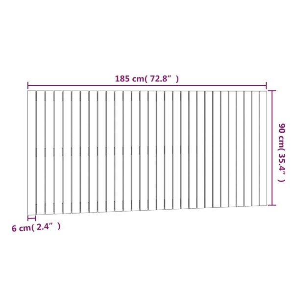 Berkfield Wall Headboard 185x3x90 cm Solid Wood Pine