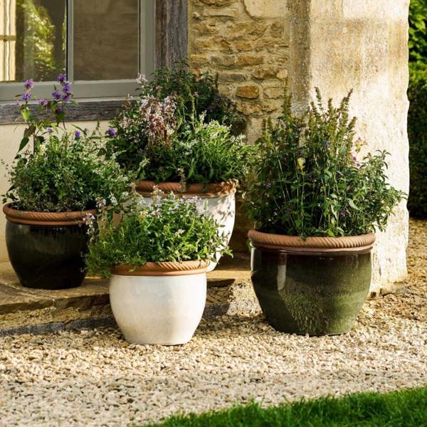 Abode Home & Gifts Ceramic Outdoor Planter 36cm | Olive Green