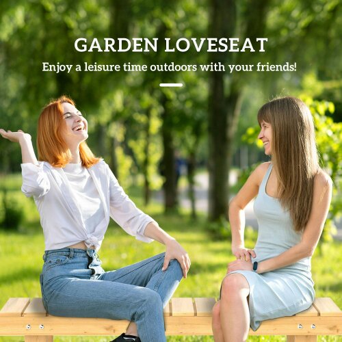 Wyld Haus Nika Fir Wood Natural 2 Seater Indoor Outdoor Garden Bench 110 x 38 x 35 cm