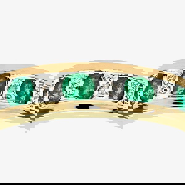 T. H. Baker 9ct Yellow Gold Emerald Half Eternity Ring PR03027Y EM