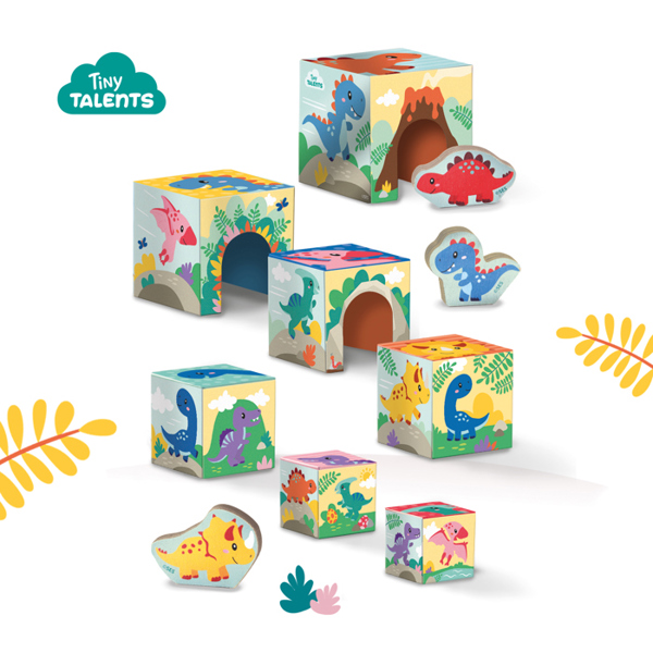 SES Creative Stacking blocks tower with dino figures