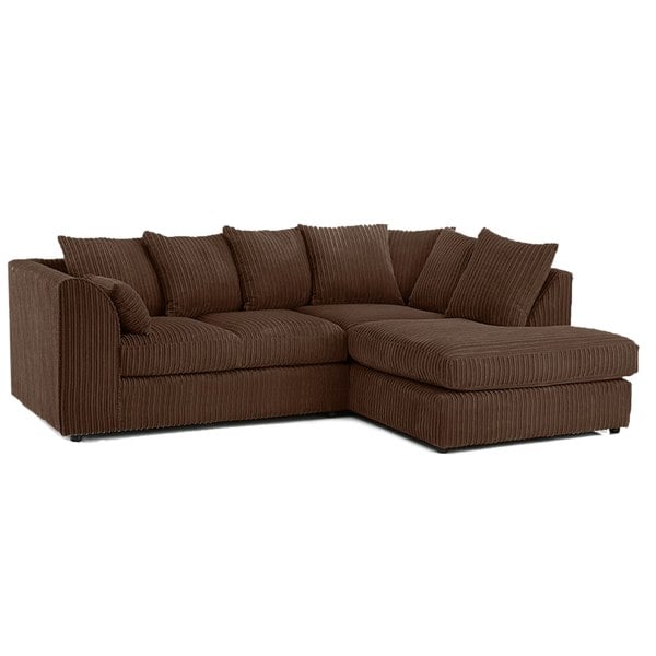 Furnishings For Less Luxor Cord Fabric 4 Seater Corner Sofa Scatter Back