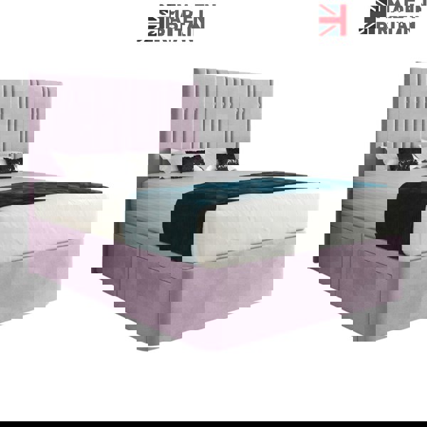 Casa Magna Marcelo Upholstered Soft Velvet Bed Frame - Pink