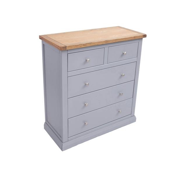 Cabinet Bits Rocca 5 Drawer Chest of Drawers Chrome Knob