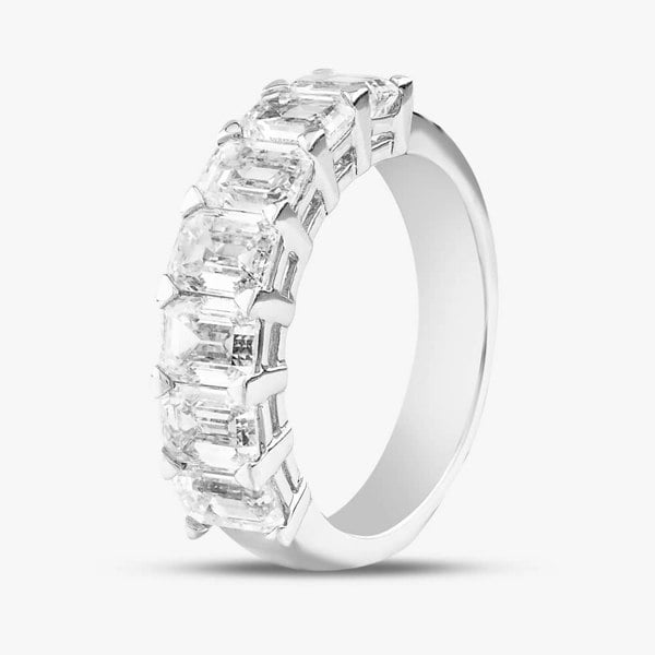 T. H. Baker Platinum 3.49ct Emerald Cut Diamond Half Eternity Ring R27605PT95DD002 PLT